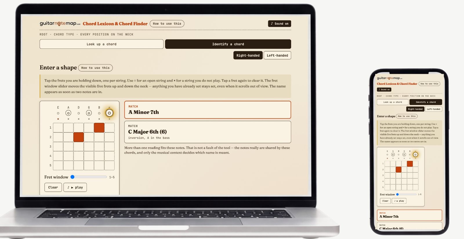 Chord Lexicon & Chord Finder — Screenshots of the actual tool 3