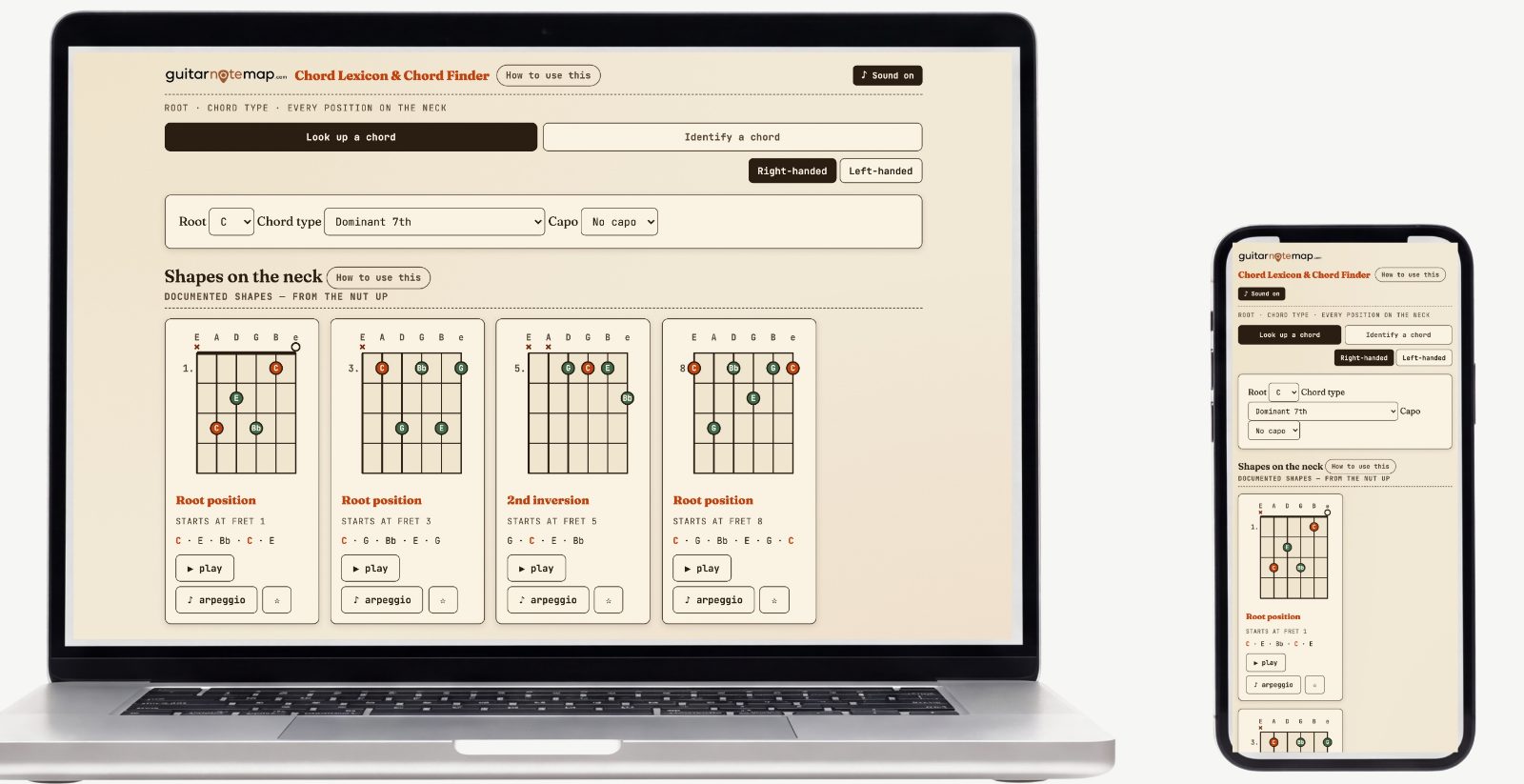 Chord Lexicon & Chord Finder — Screenshots of the actual tool 4