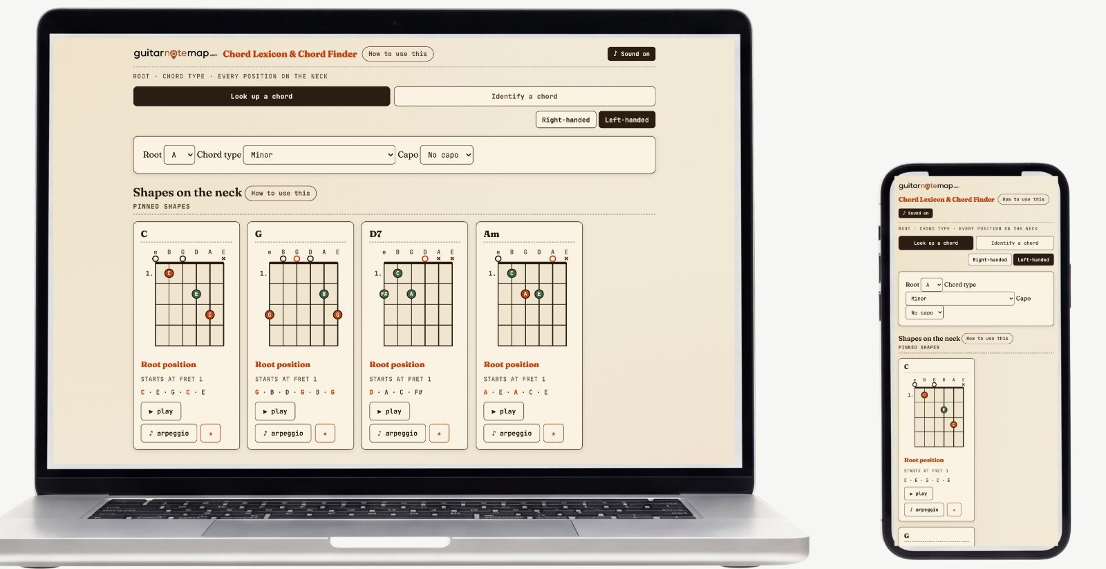 Chord Lexicon & Chord Finder — Screenshots of the actual tool 5
