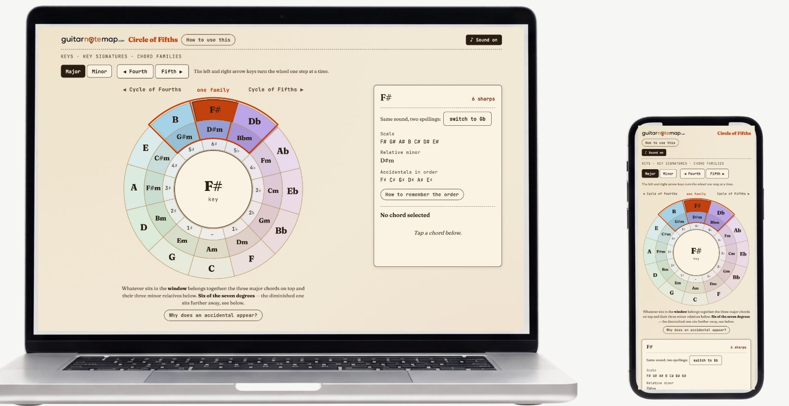 Circle of Fifths — Screenshots of the actual tool 6