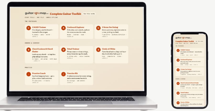 Complete Guitar Toolkit — Screenshots of the actual tool