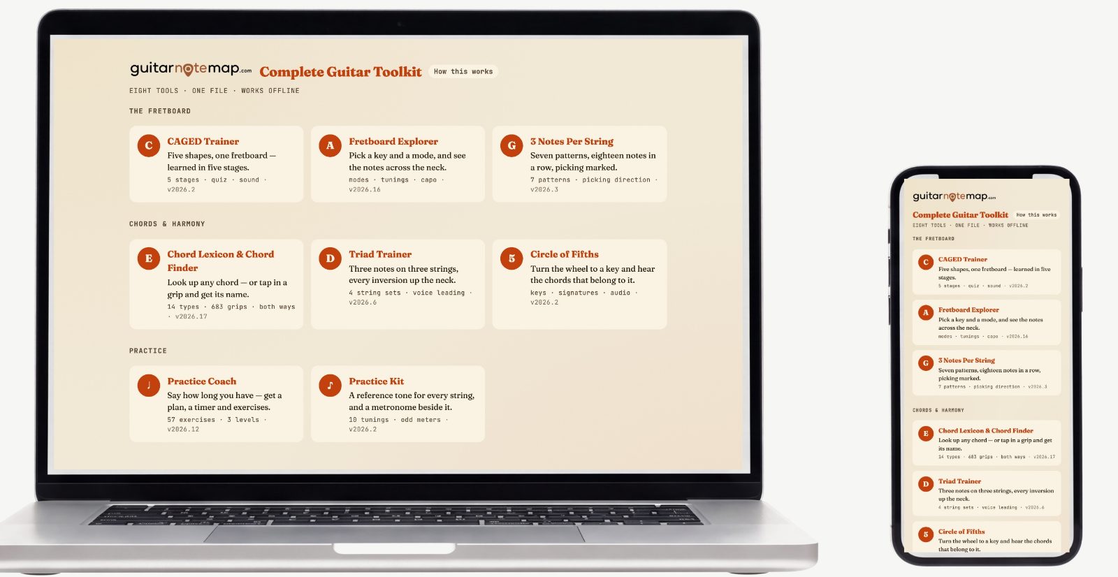 Screenshots of the actual tool