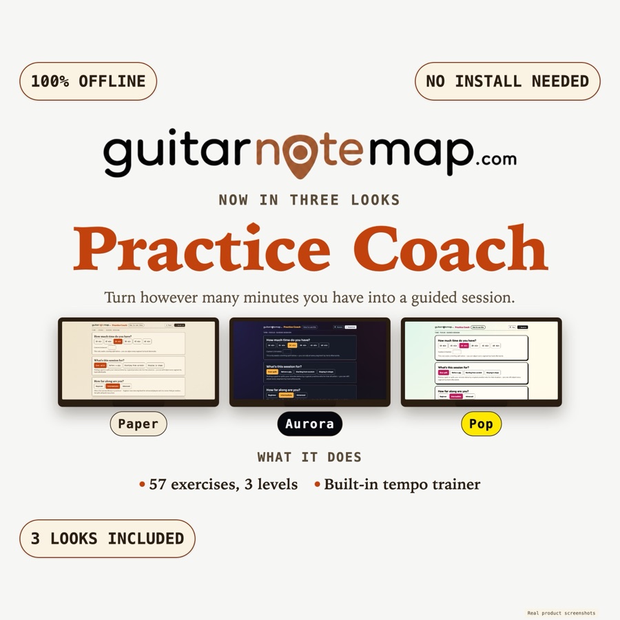 Practice Coach — Screenshots of the actual tool