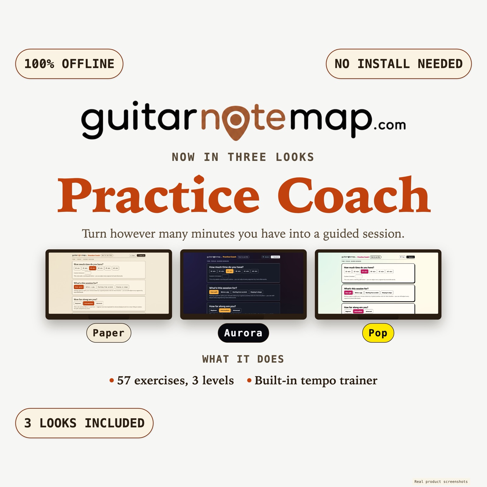 Practice Coach — Screenshots of the actual tool 1