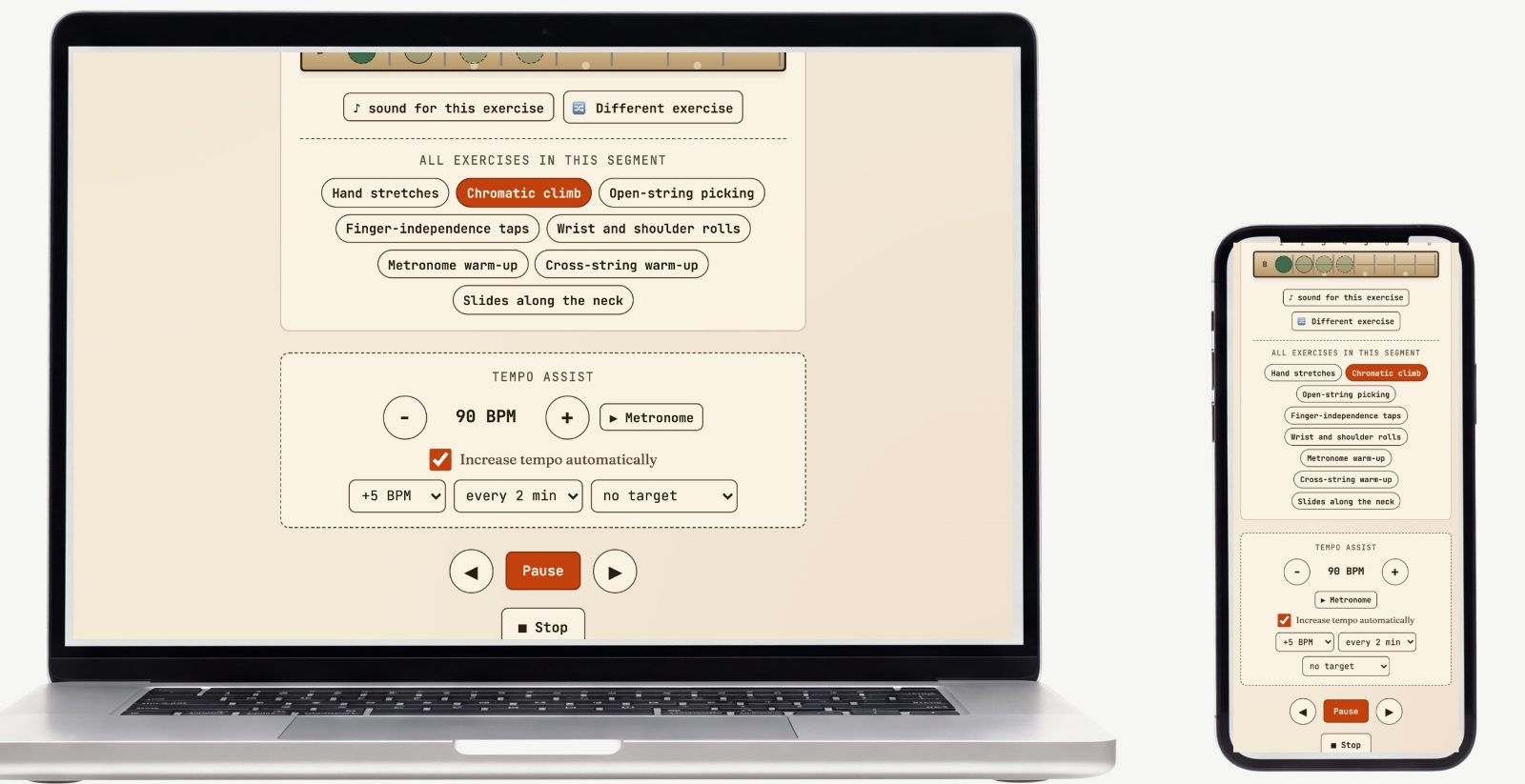Practice Coach — Screenshots of the actual tool 5