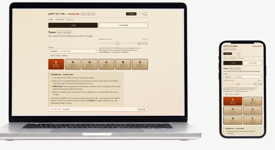 Practice Kit — Screenshots of the actual tool