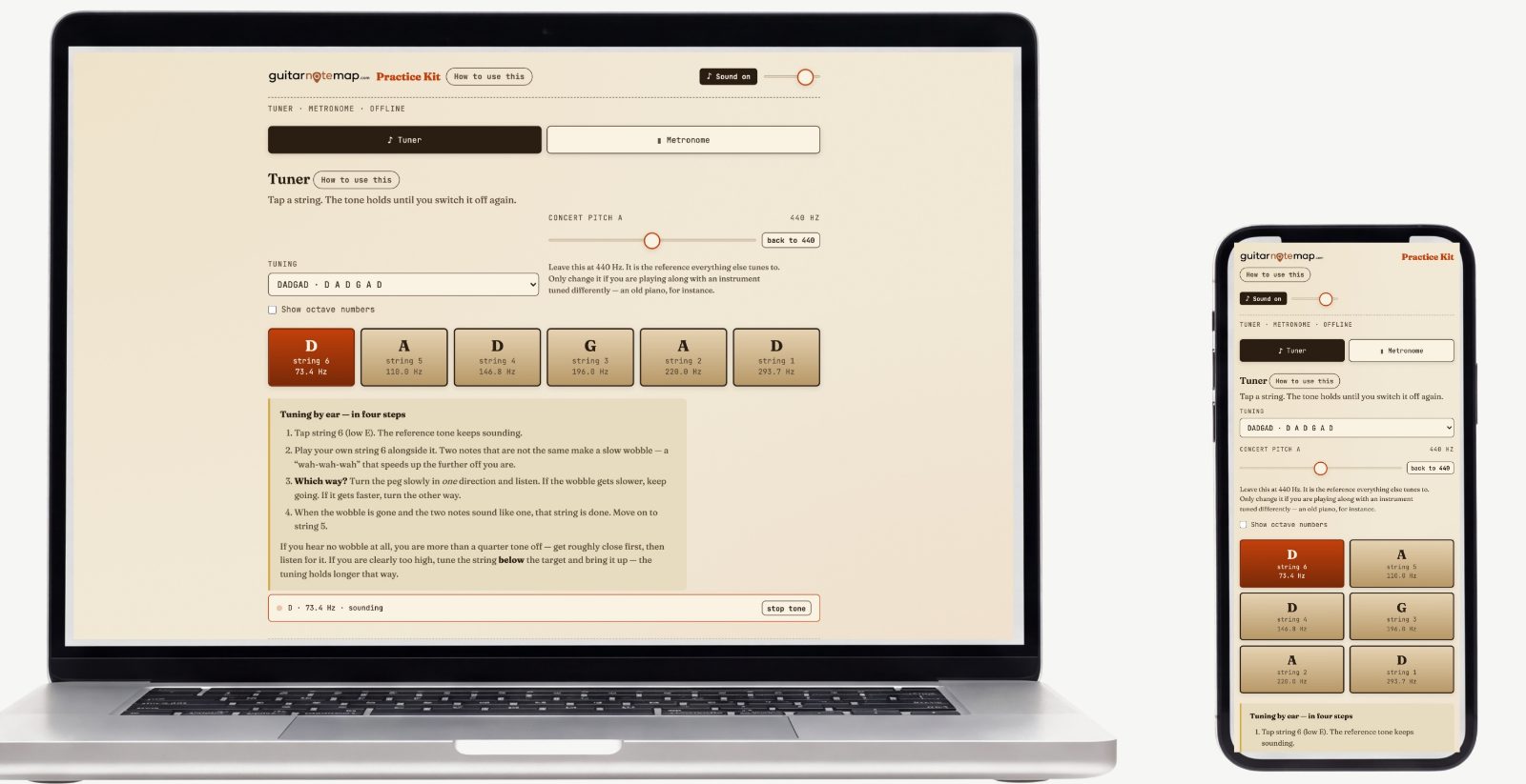 Practice Kit — Screenshots of the actual tool 3