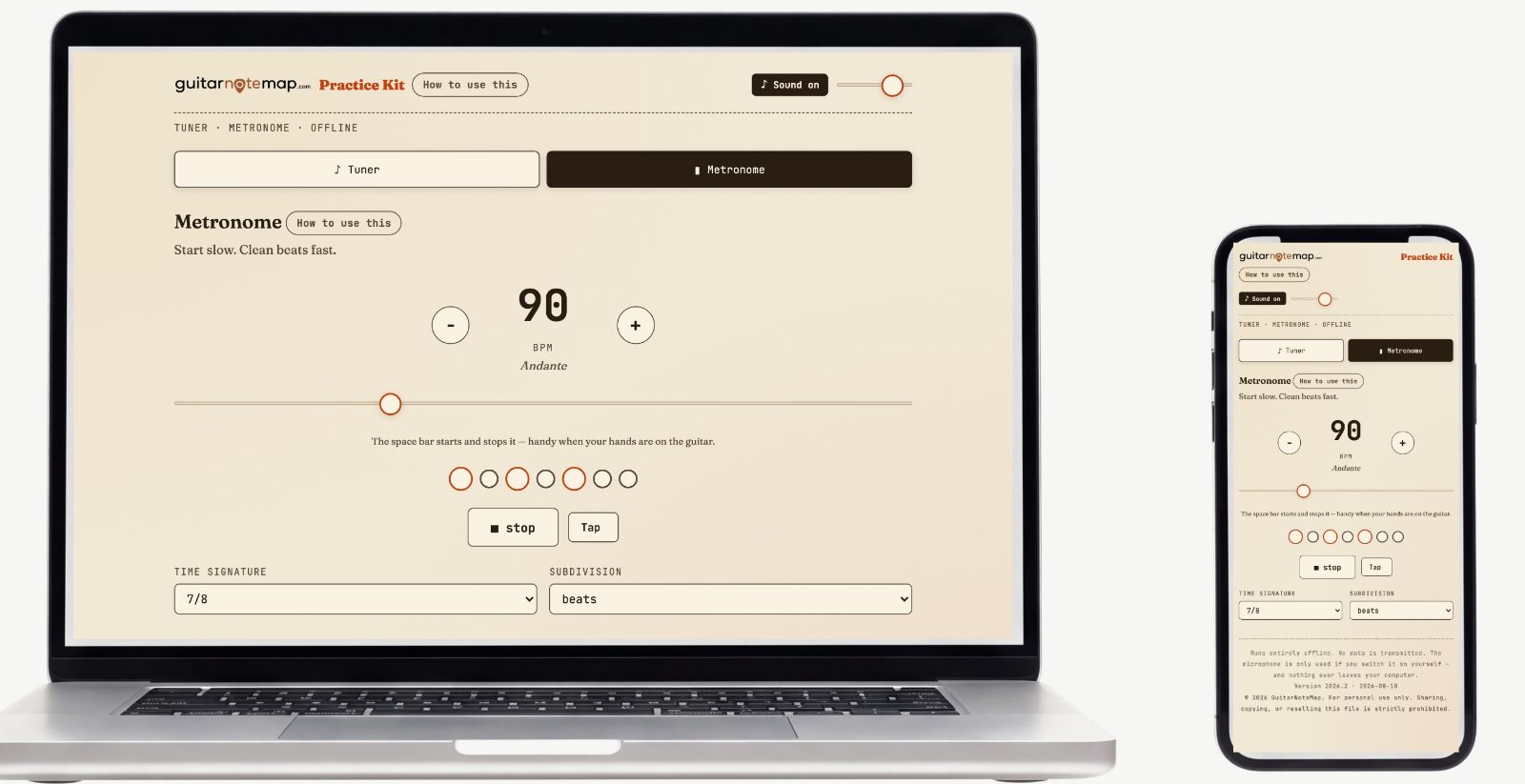 Practice Kit — Screenshots of the actual tool 4