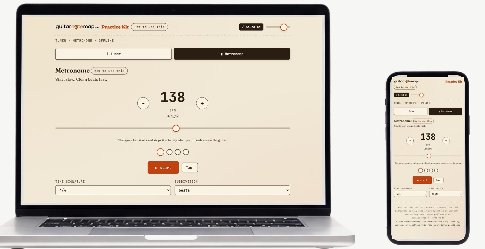 Practice Kit — Screenshots of the actual tool 5
