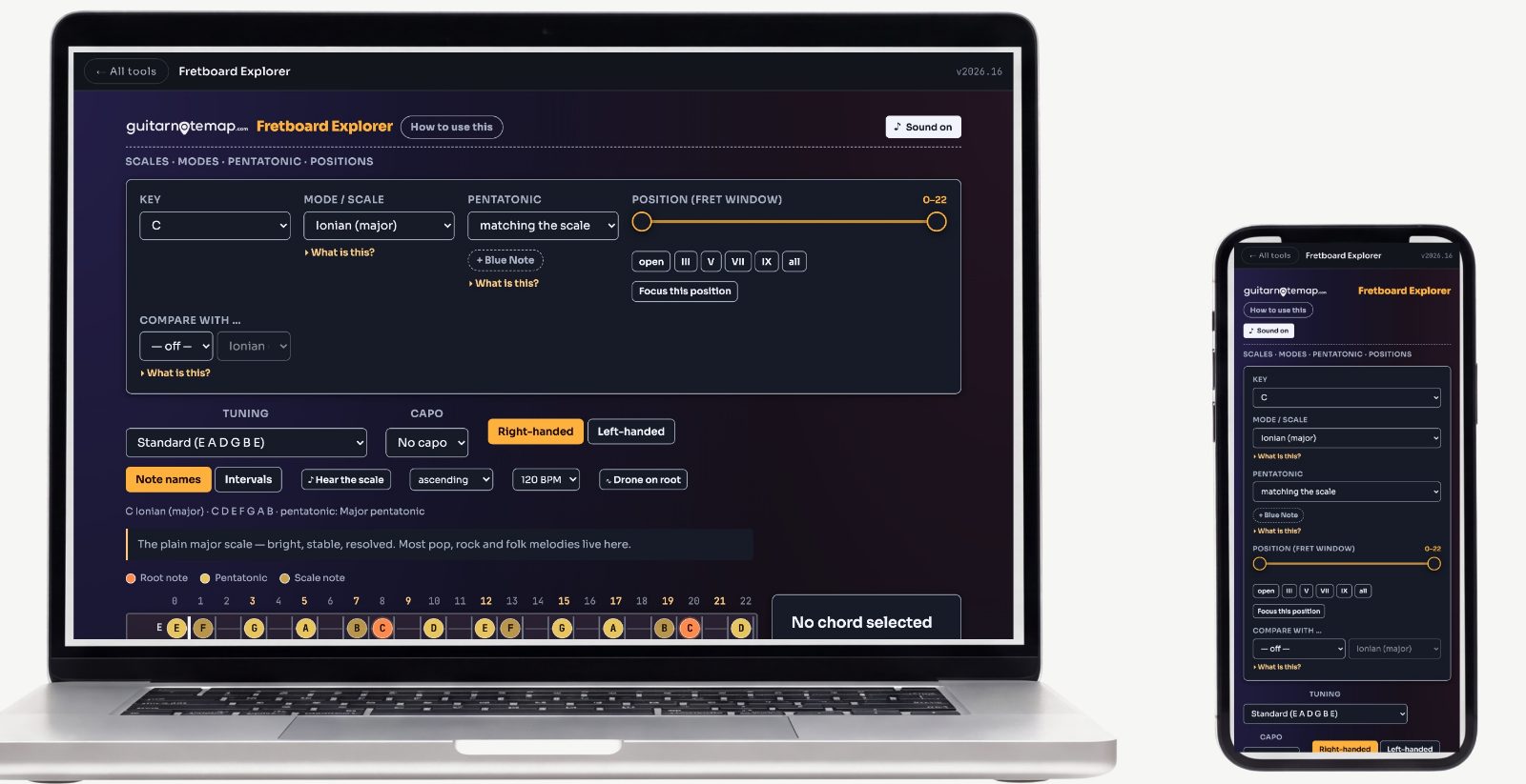 Screenshots of the actual tool
